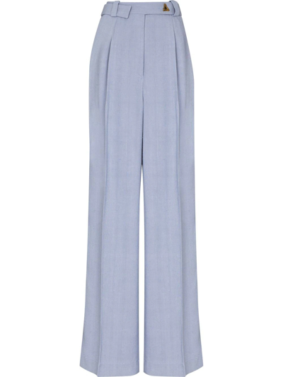 Shop Aeron Manuela Wide-leg Trousers In Blau