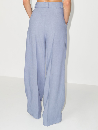 Shop Aeron Manuela Wide-leg Trousers In Blau