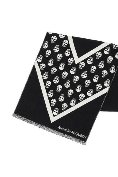 Shop Alexander Mcqueen Sport Skull Wool Scarf In Multicolor