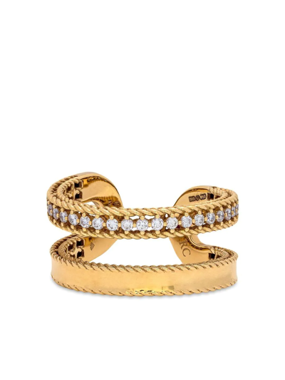 Shop Roberto Coin 18kt Yellow Gold Princess Diamond Double Ring