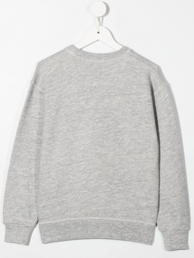 Shop Dsquared2 Graphic-print Mélange-effect Sweatshirt In Grey
