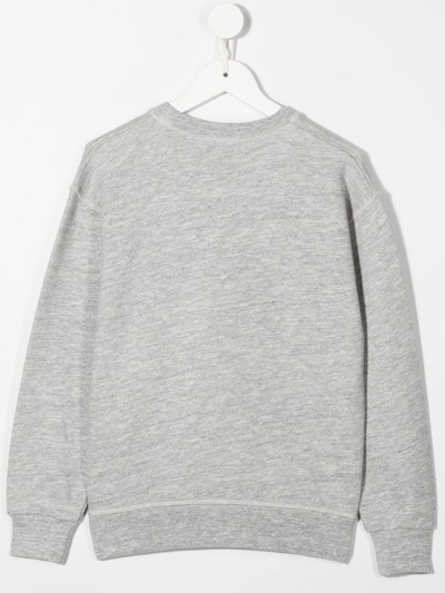 Dsquared2 Graphic-print Mélange-effect Sweatshirt In Grey