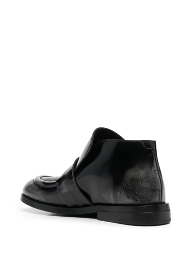 Shop Marsèll Burnished Leather Loafers In Black