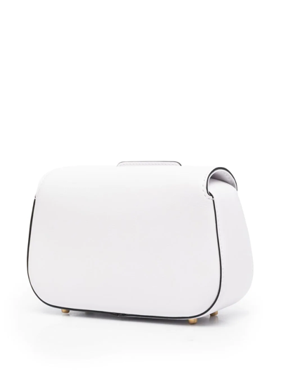 Shop Valentino Vlogo Leather Crossbody Bag In Weiss
