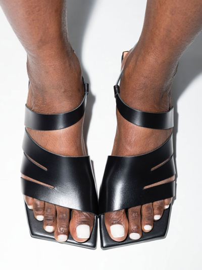 Shop Ganni Xx Square-toe Sandals In Black
