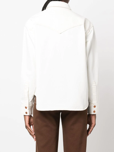 Shop Slvrlake Button-down Denim Jacket In Neutrals