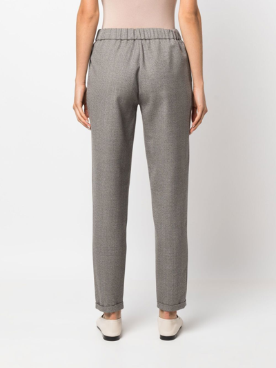 Shop Fabiana Filippi Drawstring Straight-leg Trousers In Grey