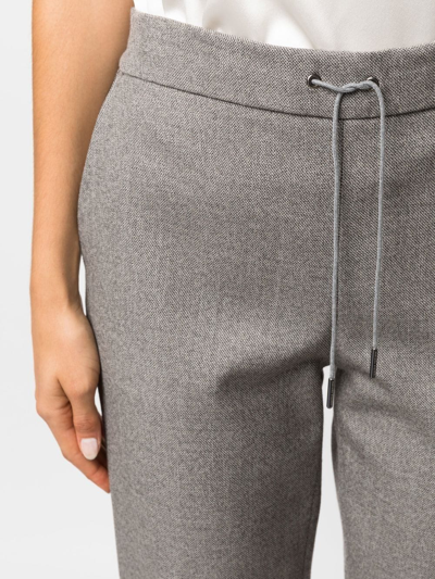 Shop Fabiana Filippi Drawstring Straight-leg Trousers In Grey