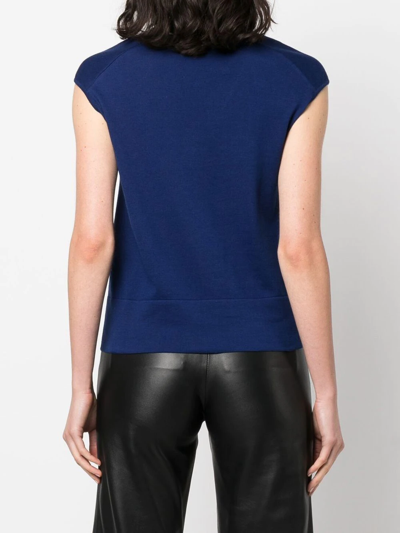 Ferragamo All-over Graphic-print V-neck Vest In Blau