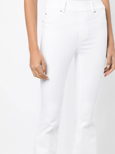 Spanx Skinny Flare High-rise Stretch-denim Jeans In Weiss
