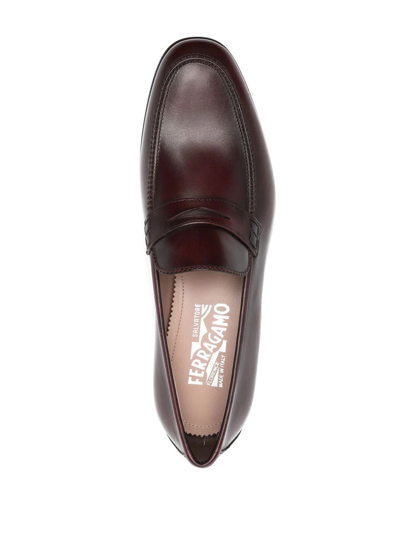 Shop Ferragamo Lord Leather Loafers In Braun