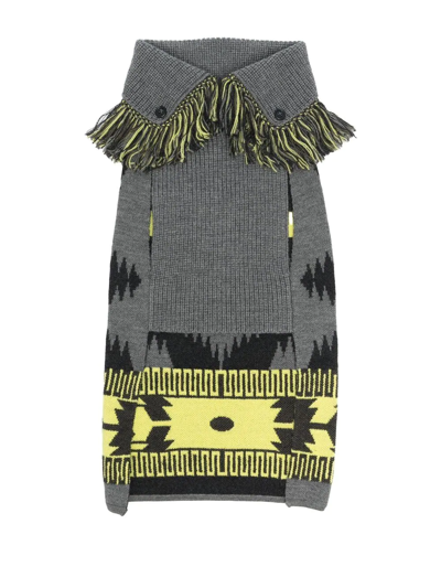 Shop Alanui Knitted Dog Jumper In Grau