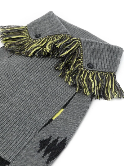 Shop Alanui Knitted Dog Jumper In Grau