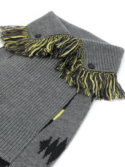 Alanui Knitted Dog Jumper In Grau