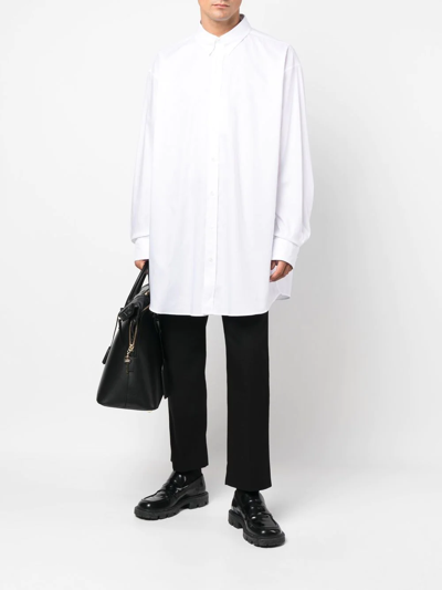 Maison Margiela Classic Cotton Button Up Shirt White In Weiss