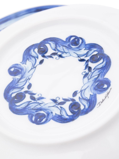 Dolce & Gabbana Set Of Two Patterned 17cm Bread Plates In Blau