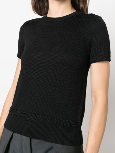 Shop Lauren Ralph Lauren Crew-neck Fitted T-shirt In Schwarz