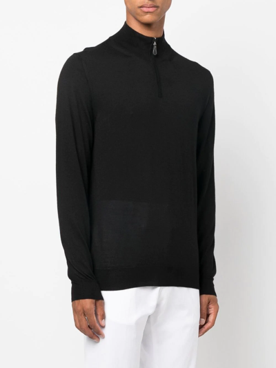 Shop Fedeli High-neck Cardigan In Schwarz