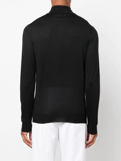 Shop Fedeli High-neck Cardigan In Schwarz