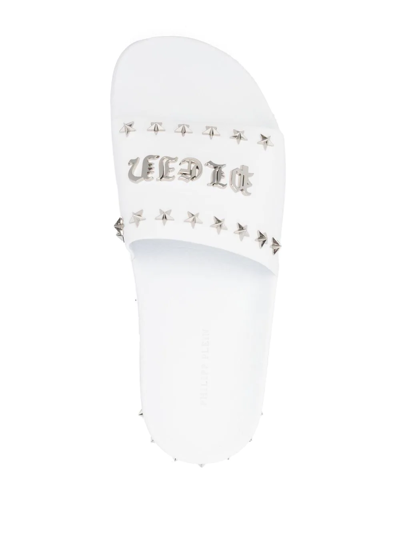 Philipp Plein Gothic Plein Stud-studded Sandals In White