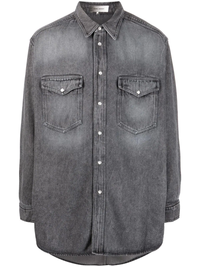 Shop Isabel Marant Button-down Denim Shirt In Grau