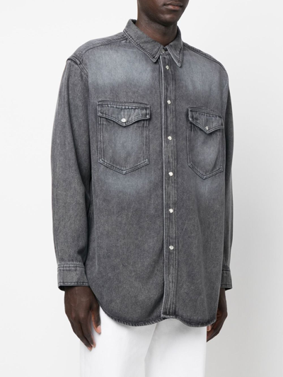 Shop Isabel Marant Button-down Denim Shirt In Grau