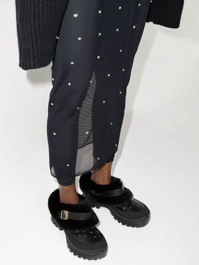 Stella Mccartney Trace Faux-fur Trimmed Mules In Black