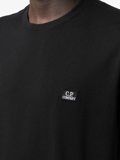 Shop C.p. Company Logo-patch Crew-neck T-shirt In Schwarz