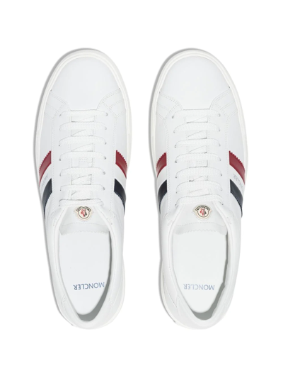 Moncler New Monaco Stripe-detail Sneakers In Weiss