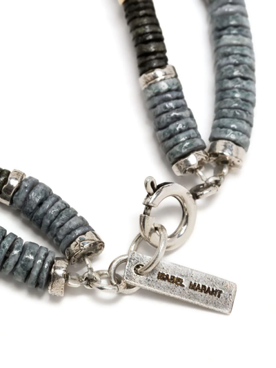Shop Isabel Marant Two-row Bead-detail Bracelet In Grau
