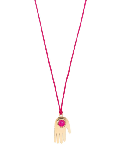 Shop Isabel Marant Hand--charm String Necklace In Rosa