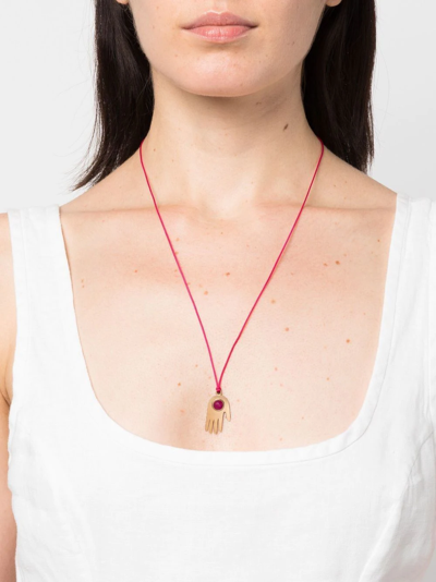 Shop Isabel Marant Hand--charm String Necklace In Rosa