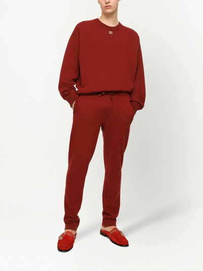 Dolce & Gabbana Dg Logo Cashmere Sweatshirt In Rot