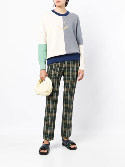 Shop Ps By Paul Smith Happy Striped Colour-block Jumper In Mehrfarbig