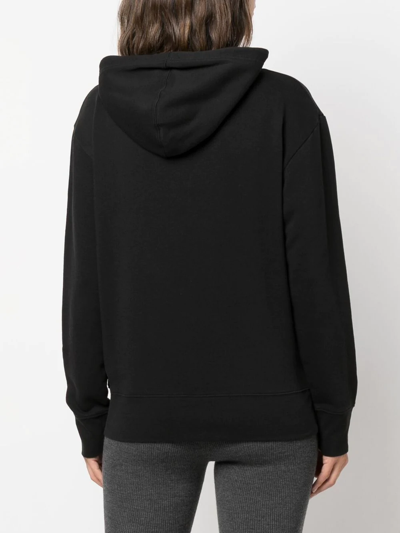 Shop Vince Drawstring Pullover Hoodie In Schwarz