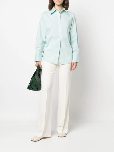 Vince Button-down Fitted Shirt In Blau
