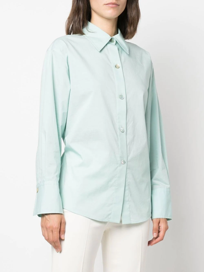 Vince Button-down Fitted Shirt In Blau