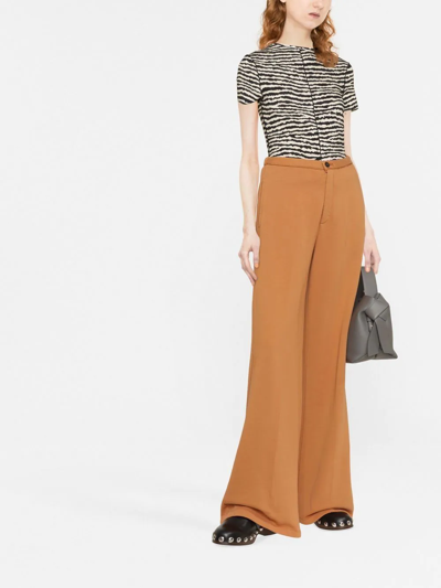 Shop Forte Forte High-rise Wide-leg Trousers In Braun