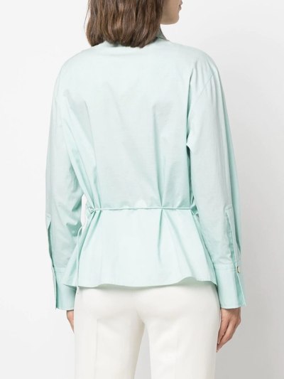 Vince Button-down Fitted Shirt In Blau