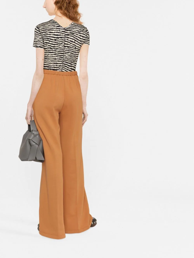 Shop Forte Forte High-rise Wide-leg Trousers In Braun