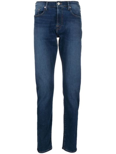 Shop Ps By Paul Smith Mid-rise Straight-leg Jeans In Blau