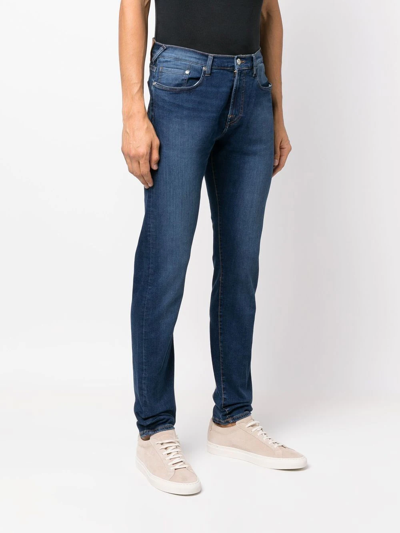 Shop Ps By Paul Smith Mid-rise Straight-leg Jeans In Blau