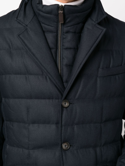 Shop Herno Layered-design Padded Jacket In Blau