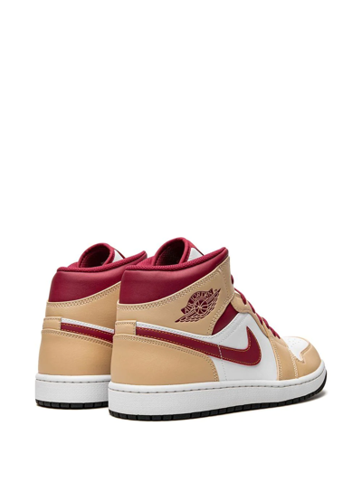 Shop Jordan Air  1 Mid "light Curry" Sneakers In White