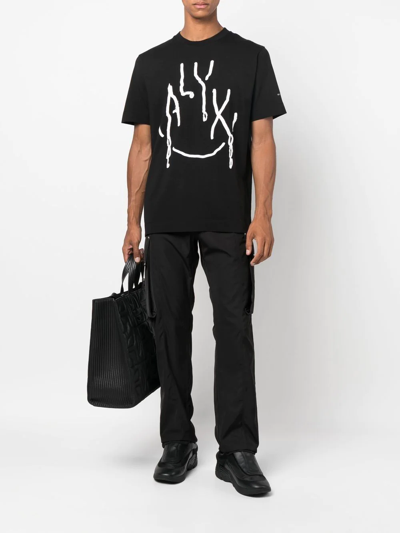 Shop Alyx Abstract-print Cotton T-shirt In Schwarz
