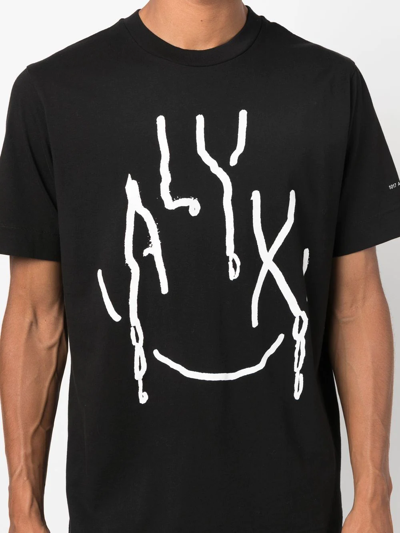Shop Alyx Abstract-print Cotton T-shirt In Schwarz