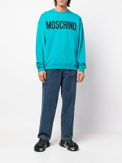 Moschino Logo-print Sweatshirt In Blau