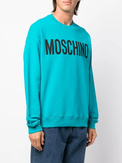 Moschino Logo-print Sweatshirt In Blau