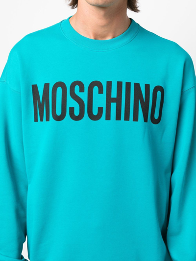 Moschino Logo-print Sweatshirt In Blau