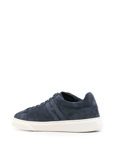 Shop Hogan Rebel Low-op Suede Sneakers In Blau